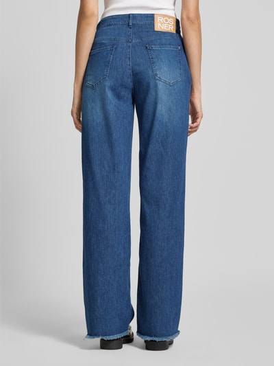 ROSNER Wide leg jeans met steekzakken, model 'Audrey' Donkerblauw - 5