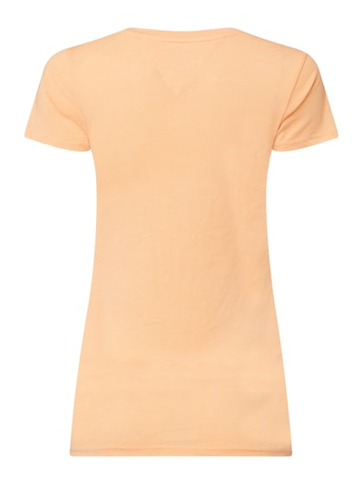 Tommy Jeans T-shirt z bawełny ekologicznej z nadrukiem z logo  Pomarańczowy 4