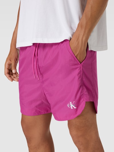 Calvin Klein Jeans Sweatshorts mit Logo-Print Bordeaux 3