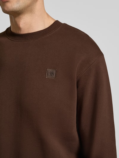 Scotch & Soda Sweatshirt met labeldetail Donkerbruin - 3