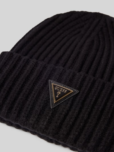 GUESS Mütze aus Viskose-Mix mit Logo-Applikation Modell 'NOELLE' Black 2