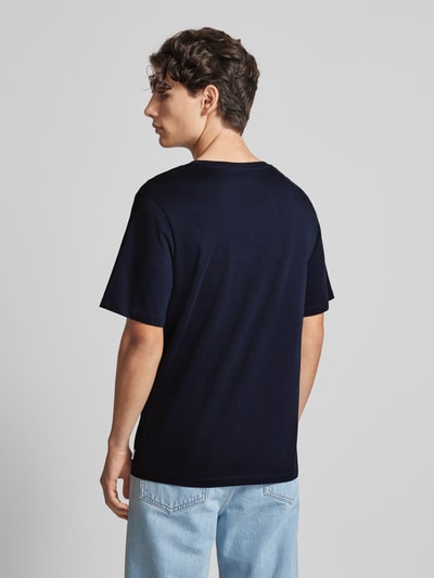 Jack & Jones T-shirt z dekoltem w serek model ‘ORGANIC BASIC’ Ciemnoniebieski 5