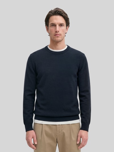 Marc O'Polo Regular Fit Pullover aus Baumwoll-Mix mir Schurwoll-Anteil Marine 4