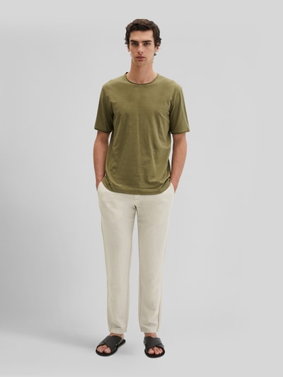 Marc O'Polo Regular Fit T-Shirt aus reiner Baumwolle Oliv 1
