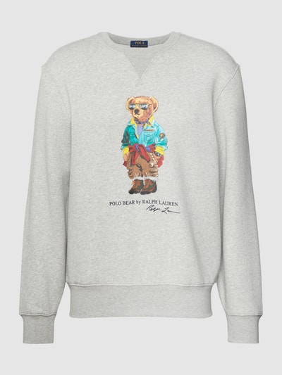 Polo Ralph Lauren Sweatshirt mit Label-Print Hellgrau Melange 2