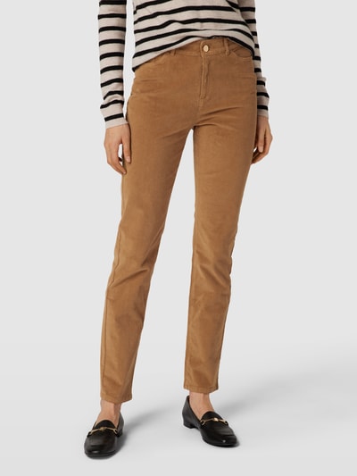 Christian Berg Woman Broek met knoop- en ritssluiting Cognac - 4