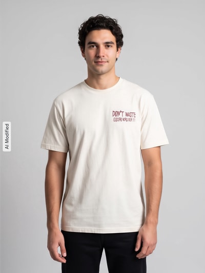 Don´t Waste Culture Oversized T-Shirt aus reiner Baumwolle Modell 'JOVI' Beige 4