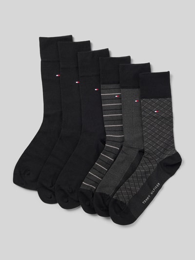 Tommy Hilfiger Skarpety z mieszanki bawełny w zestawie 6 szt. Czarny 1