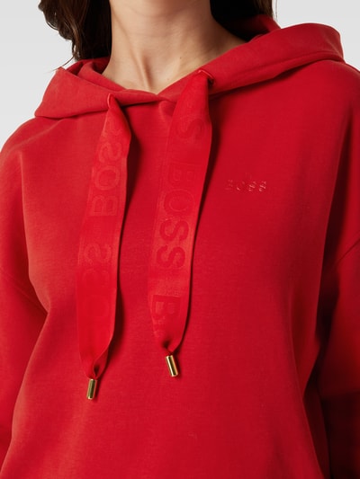 BOSS Black Women Hoodie mit Label-Print Modell 'ESANDRA' Rot 3