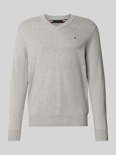 Tommy Hilfiger Regular fit pullover van een mix van katoen en kasjmier Lichtgrijs gemêleerd - 2