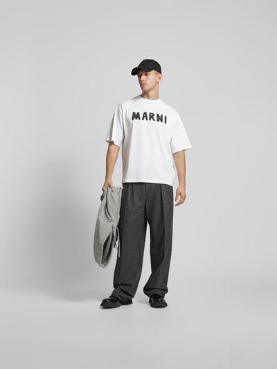 Marni T-Shirt mit Label-Print Weiss 1