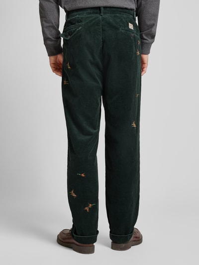 Polo Ralph Lauren Relaxed fit corduroy broek met motiefstitching, model 'WHITMAN' Olijfgroen - 5