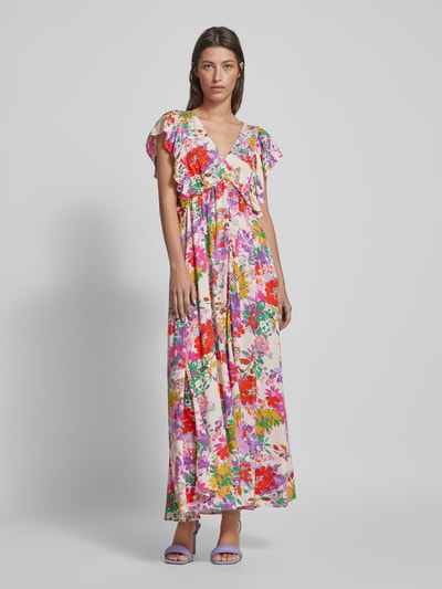 YAS Długa sukienka z wiskozy model ‘Briella’ Różowawy 4