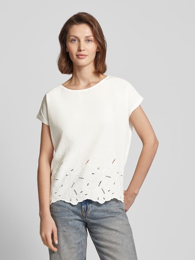 s.Oliver RED LABEL T-Shirt mit Lochstickerei Offwhite 4