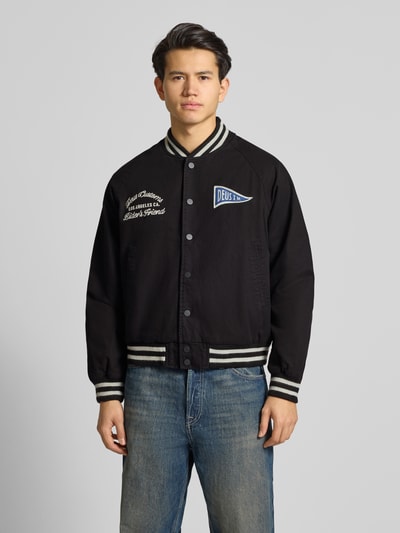 DEUS EX MACHINA Regular fit jack met logopatch, model 'Stadium' Zwart - 4