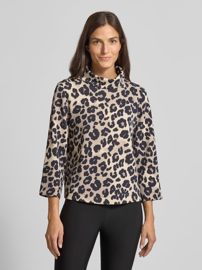 s.Oliver BLACK LABEL Relaxed fit sweatshirt met luipaardprint Zwart - 4