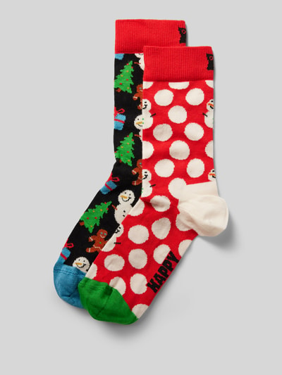 Happy Socks Skarpety ze wzorem z motywem na całej powierzchni Czerwony 1