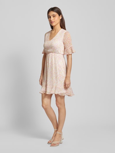 Vero Moda Sukienka mini ze wzorem na całej powierzchni model ‘SMILLA’ Beżowy 1