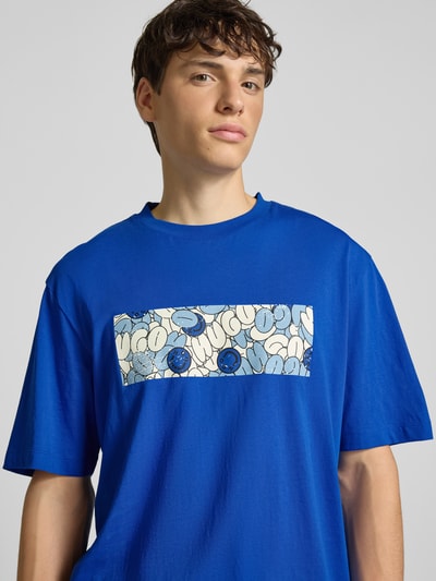 Hugo Blue T-Shirt mit Motiv-Print Modell 'Nurix' Royal 3