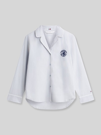 Tommy Hilfiger Comfort Fit Pyjama Oberteil aus reiner Baumwolle Hellblau 2