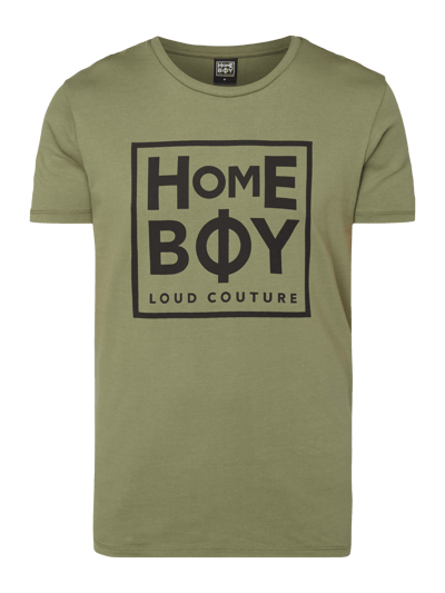 Homeboy T-shirt z dużym nadrukowanym logo Oliwkowy 2