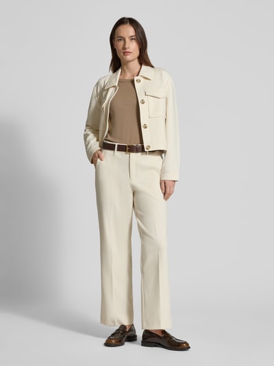 s.Oliver RED LABEL Relaxed Fit overhemdjack met viscosegehalte Ecru - 1