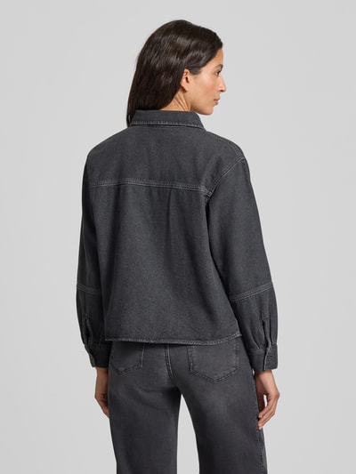 OPUS Overhemdblouse in denimlook, model 'Femori' Donkergrijs - 5