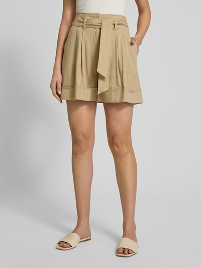 Marc Cain Bermuda van linnenmix met strikceintuur Zand - 4