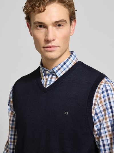 Christian Berg Men Spencer met labelstitching Marineblauw - 3