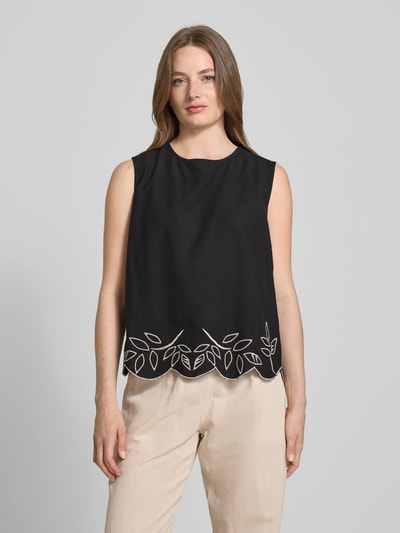 B.Young Top bluzkowy o kroju regular fit z wyhaftowanym motywem model ‘IBONO’ Czarny 4