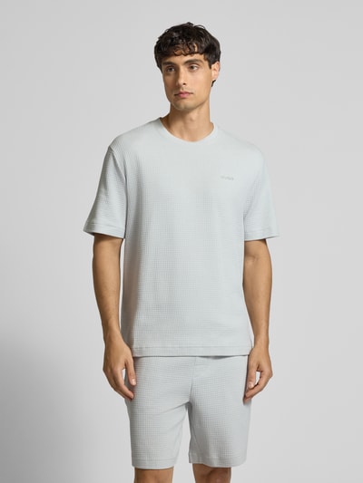HUGO T-Shirt mit Label-Stitching Modell 'Austin' Hellgrau 4