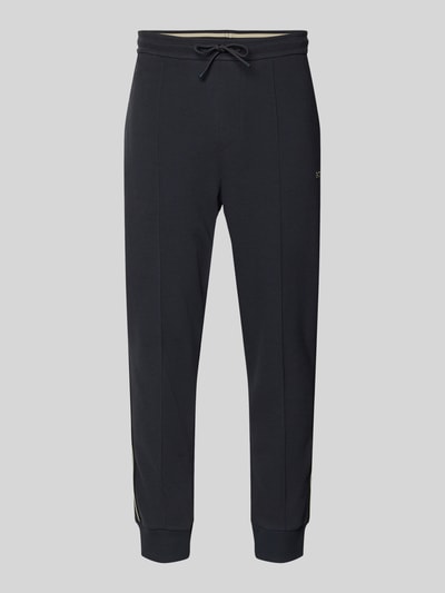 Produktfoto, Regular Fit Sweatpants aus Baumwoll-Mix Modell 'JOIN HADIKO' von BOSS Green in Unifarben, mit Bügelfalten, Tunnelzug, elastischem Bundabschluss, seitlichen Eingrifftaschen, Piqué Materialverarbeitung.