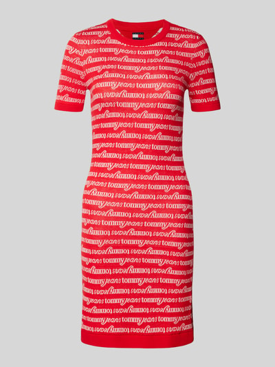 Tommy Jeans T-Shirt-Kleid mit Rundhalsausschnitt Modell 'SCRIPT' Rot 1