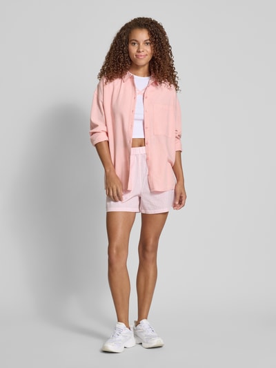 Review Regular fit overhemdblouse met linnen Roze - 1