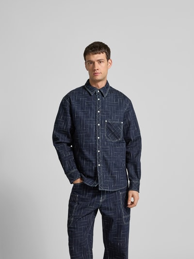 Kenzo Regular Fit Jeanshemd in Denim-Optik Dunkelblau 4