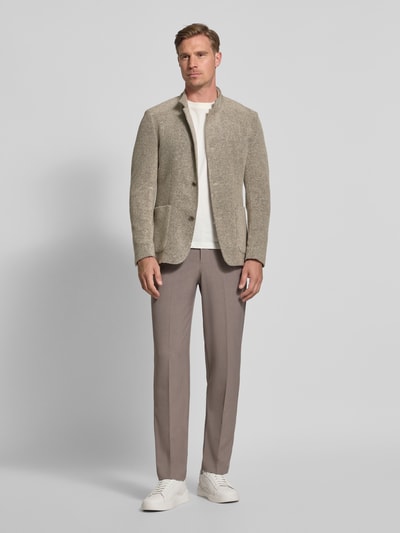 Roy Robson Slim fit colbert met opstaande kraag en borstzak Beige - 1