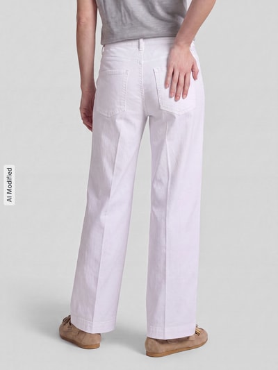 MAC Wide Leg Jeans mit Bindegürtel Modell 'WENDY' Weiss 5