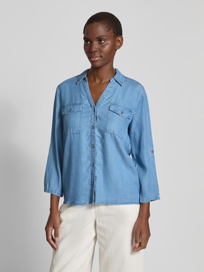 VERO MODA Loose fit overhemdblouse van lyocell, model 'BREE' Jeansblauw - 4