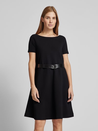 Emporio Armani Knielanges Kleid mit Rundhalsausschnitt Black 4