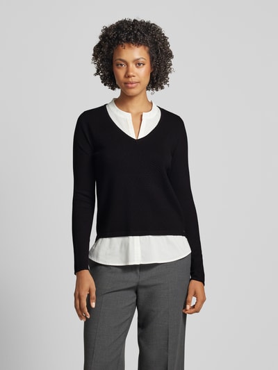 comma Gebreide pullover met dubbele-laagjeslook Zwart - 4