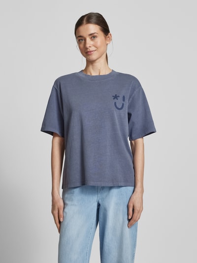 Jake*s Casual T-Shirt mit Logo-Print Jeansblau 4