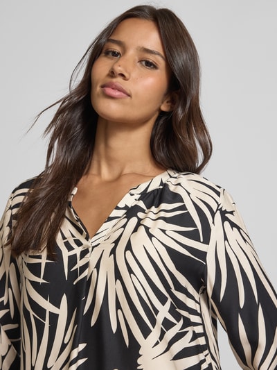 Milano Italy Relaxed Fit Bluse mit Tunikakragen Black 3