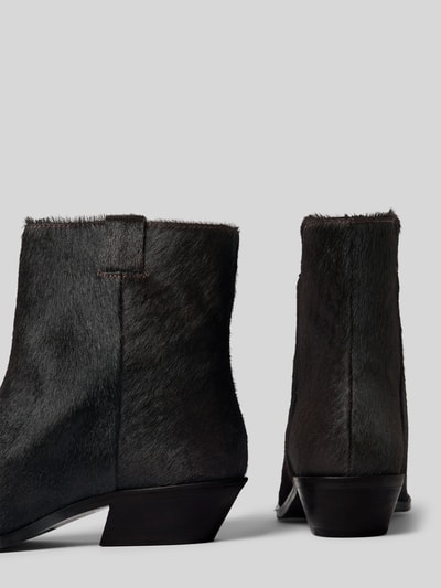 ALOHAS Sztyblety ze skóry naturalnej z obszyciem ze sztucznego futra model ‘Syd’ Ciemnobrązowy 2