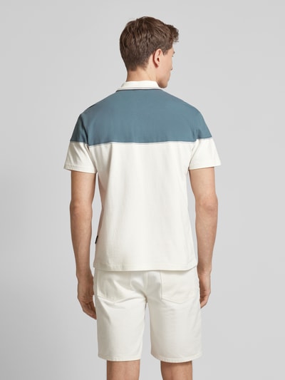 Napapijri Regular fit poloshirt met labelstitching, model 'SATURNIA' Offwhite - 5