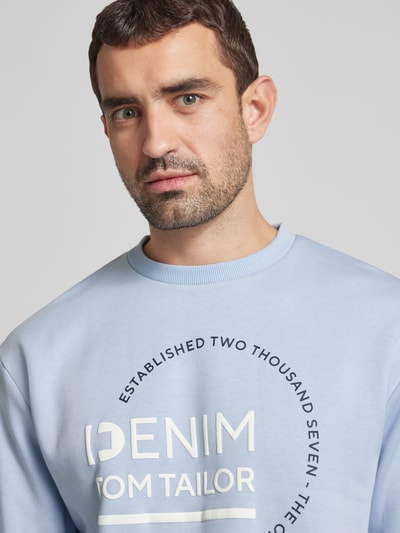 Tom Tailor Denim Sweatshirt mit Logo-Print Hellblau 3