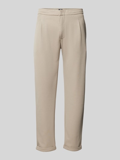 MCNEAL Tapered Fit Bundfaltenhose mit Strukturmuster Ecru 2