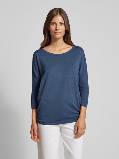 FREE/QUENT Gebreide pullover met ronde hals, model 'JONE' Blauw gemêleerd - 4