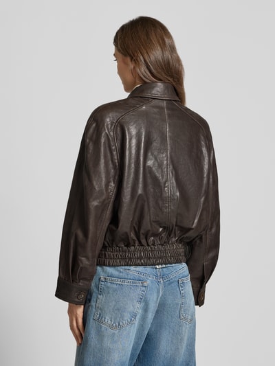 DRYKORN Lederjacke mit Reißverschluss Modell 'PATNEY' Dunkelbraun 5