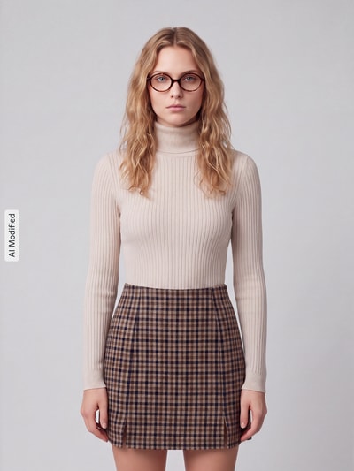 ONLY Slim Fit Rollkragenpullover aus Viskose-Mix Modell 'KAROL' Offwhite 4