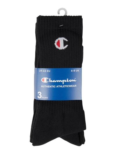 CHAMPION Sokken met labeldetail in een set van 3 paar, model 'Crew Socks' Zwart - 2